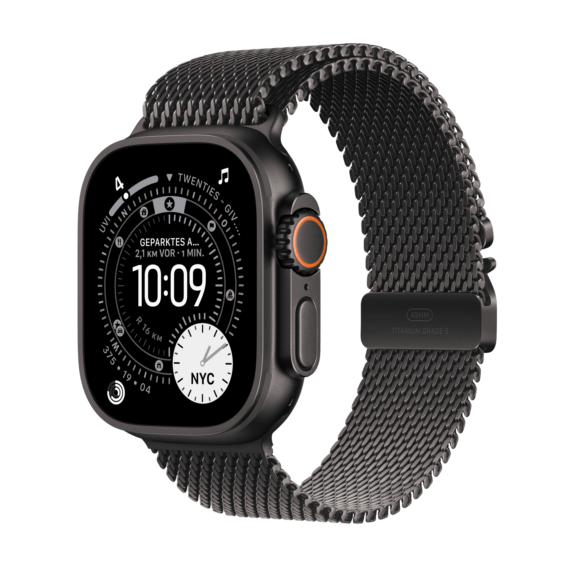Apple Watch Ultra 3 - GPS + Cellular - Titanium 49mm - Milanese Band L – Vienna