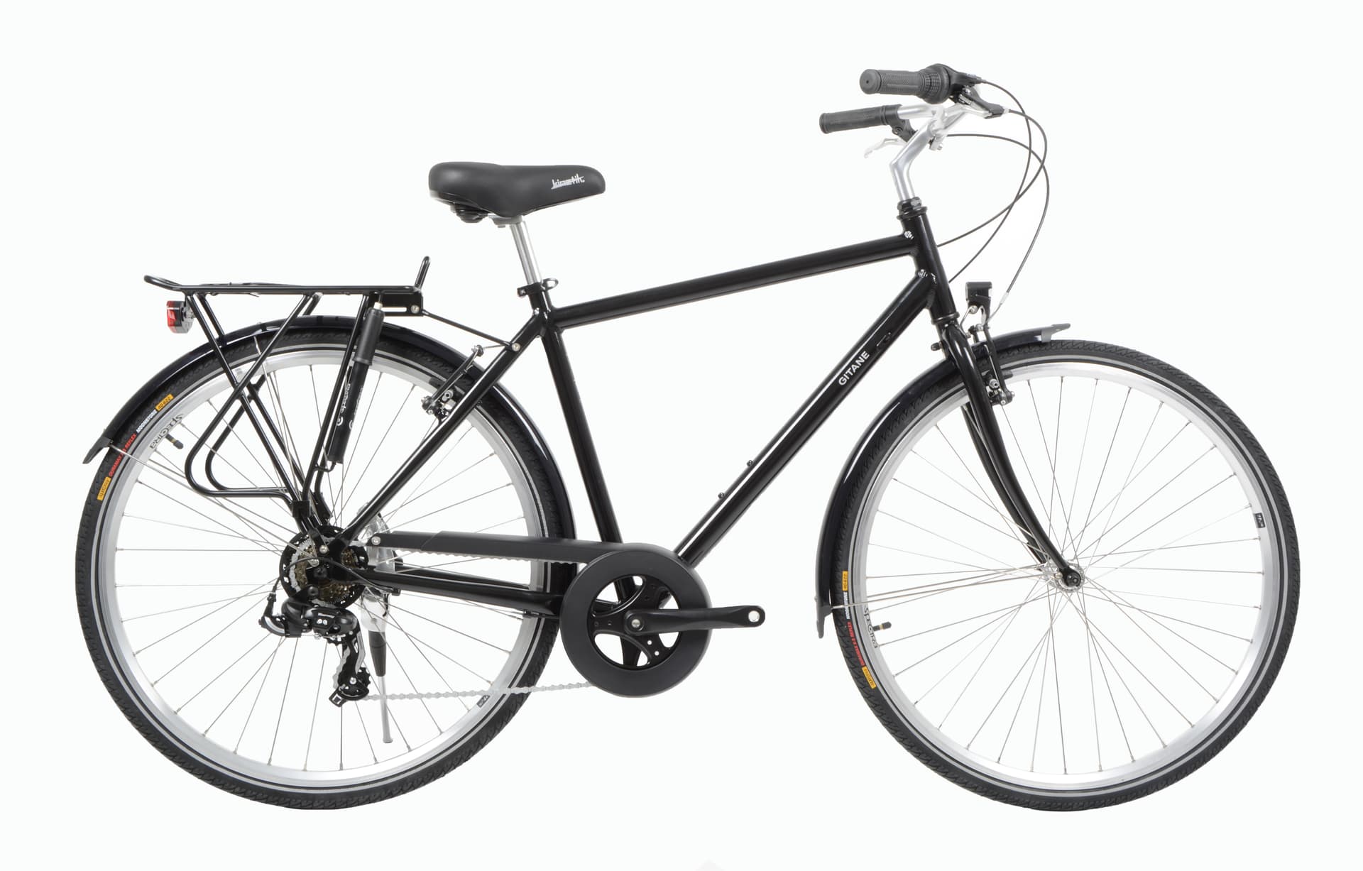 High frame city bike with lock