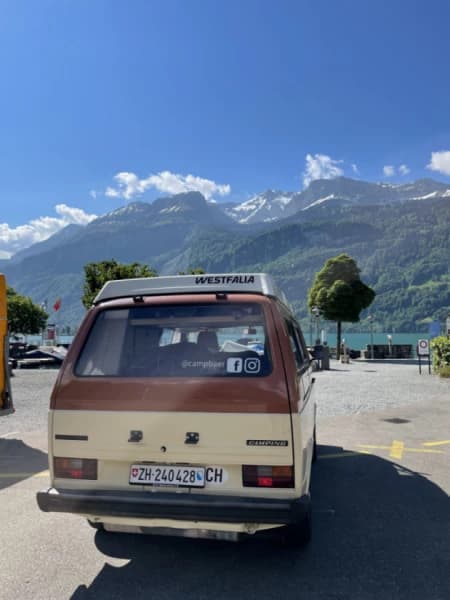 CampBär's brauner T3 Westfalia, Dominik's Campingbus – Höri